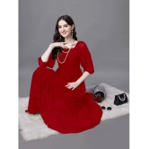 JASH CREATION - Red Georgette Womens Gown ( Pack of 1 ) - None