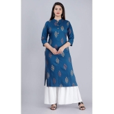 MAUKA - Blue Straight Rayon Women's Stitched Salwar Suit ( Pack of 1 ) - None