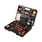 FAB Innovations 82 Pcs DIY Household Hand Tool Box with Screwdrivers Pliers Wrenches Hammer Saw Tool Kit Home Tool Set for Home Office Shed Garage Bike Car Electronics Test Repair Maintenanc