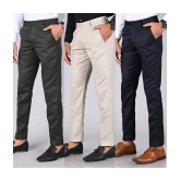 MANCREW Regular Flat Mens Formal Trouser - Multicolor ( Pack of 3 ) - None