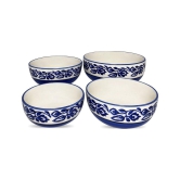 Ceramic Dining Blue Floral Hand-painted Ceramic Serving Bowls Set of 4