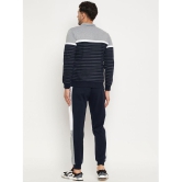 Wild West Navy Blue Fleece Regular Fit Striped Mens Sports Tracksuit ( Pack of 1 ) - None