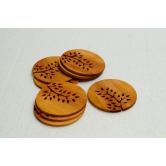  Set of 6 Round Wooden Coasters with Tree of Life Design