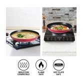 Milton Pro Cook Kitchen Jewel Set of 5 (Fry pan 24 cm/1.6 Litres; Kadhai 24 cm/2.5 Litres with glass lid; Tawa 25 cm;Nylon Laddle and Spatula), Maroon | Induction | Dishwasher | Hot Plate | 