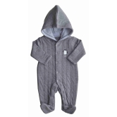 Charcoal Quilted Full Sleeper/Romper with Feet (Quilt)