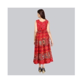 Rangun Cotton Red A- line Dress - 2XL