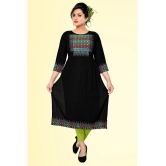 haya fashion - Black Rayon Women's Straight Kurti ( Pack of 1 ) - None