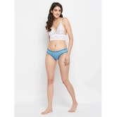 Clovia - Blue Cotton Printed Womens Bikini ( Pack of 1 ) - None