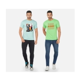 CHOZI Cotton Blend Regular Fit Printed Half Sleeves Mens T-Shirt - Multicolor ( Pack of 2 ) - None