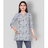 Meher Impex - Light Grey Cotton Womens Straight Kurti ( Pack of 1 ) - M