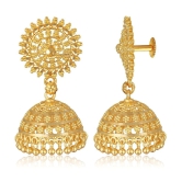 VIVASTRI Golden Jhumki Earrings ( Pack of 1 ) - Golden