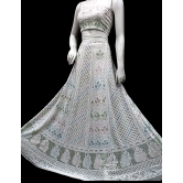 White | Semi-Stitched | Free Size | Lehenga Choli | Chikankari | Lucknowi | Hand Embroidery | Cotten | White