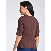 Organic Cotton Solid Coffee Warp Top-M