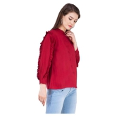 SAAKAA - Maroon Rayon Womens Shirt Style Top ( Pack of 1 ) - M