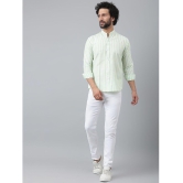 KLOSET By RIAG 100% Cotton Regular Fit Striped Full Sleeves Men's Casual Shirt - Green ( Pack of 1 ) - None