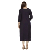 JC4U - Navy Rayon Womens Straight Kurti - XXL