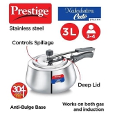 Prestige Nakshatra Cute Svachh Stainless Steel Spillage Control Pressure Cooker, 3 L (Silver)