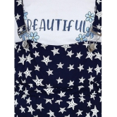 Naughty Ninos Girls Navy Star Printed Dungarees and Top Set - None