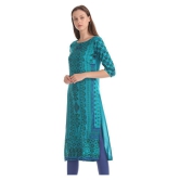 Karigari - Green Rayon Women's Straight Kurti - M