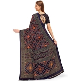 LEELAVATI - Navy Blue Georgette Saree With Blouse Piece ( Pack of 1 ) - Navy Blue