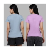 Fabflee - Multicolor Cotton Regular Fit Womens T-Shirt ( Pack of 2 ) - None