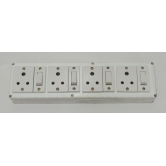 6A 4 Sockets (3 Pin Socket) & 4 Switch (Straight) Extension Box with 6A Plug & 25m Wire