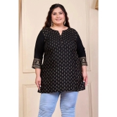 PrettyPlus by Desinoor.com Rayon Printed Straight Womens Kurti - Black ( Pack of 1 ) - None