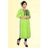 haya fashion - Lime Green Rayon Women's Straight Kurti ( Pack of 1 ) - None