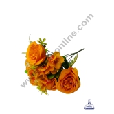 CAKE DECOR™ Rose with Blossom  Artificial Flower For Cake Decoration – (1 Bunch)-ORANGE