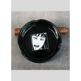 Round ceramic ashtray-Black / P3