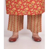 Swasti Cotton Printed Straight Womens Kurti - Orange ( Pack of 1 ) - None