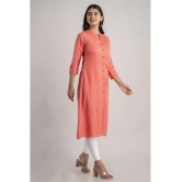 MAUKA - Pink Rayon Womens Straight Kurti ( Pack of 1 ) - 3XL