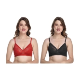 Kiran Enterprises Multicolor Net Non Padded Womens Everyday Bra ( Pack of 2 ) - None