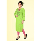 haya fashion - Lime Green Rayon Women's Straight Kurti ( Pack of 1 ) - None