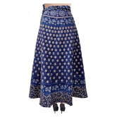 Rangun Cotton A-Line Skirt - Blue - 29-32