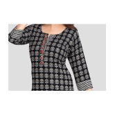 Meher Impex Cotton Printed Straight Womens Kurti - Black ( Pack of 1 ) - None