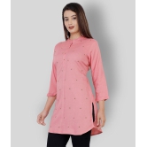 HIGHLIGHT FASHION EXPORT - Pink Rayon Women''s Straight Kurti ( Pack of 1 ) - M