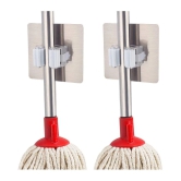 Pack Of 2 Magic Sticker Series Self Adhesive Multifunction Wall Mounted Mop Broom Holder for Your Home, Kitchen and Wardrobe