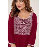 Glomee - Maroon Viscose Women's Tunic ( Pack of 1 ) - None