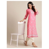 KSUT Pink Viscose Straight Kurti - Single - M