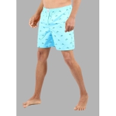 Light Blue Cotton Mens Boxer- ( Pack of 2 ) - None