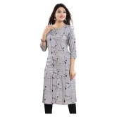 Meher Impex - Light Grey Cotton Womens Front Slit Kurti ( Pack of 1 ) - XS