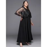 Plus Size Geometric Print Crepe Layered A-line Maxi Ethnic Dress