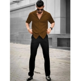 clafoutis Lycra Relaxed Fit Self Design 3/4th Sleeves Mens Polo T Shirt - Brown ( Pack of 1 ) - None