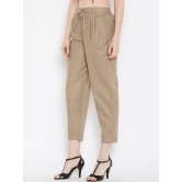 Women Brown Relaxed Pleated Peg Trousers