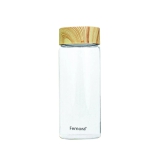 Femora Borosilicate Glass Water Bottle Durability and Elegance Combined, 500ML(2 Pc Set) (Wooden Lid)