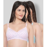 KYODO - Multicolor Cotton Lightly Padded Womens Everyday Bra ( Pack of 3 ) - 40B