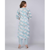 MAUKA - Light Blue Straight Cotton Womens Stitched Salwar Suit ( Pack of 1 ) - None