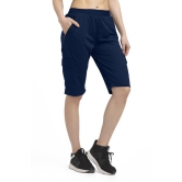 Solid Women Dark Blue Cargo Shorts, Sports Shorts, Casual Shorts, Regular Shorts