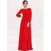 JASH CREATION - Red Georgette Womens Gown ( Pack of 1 ) - None